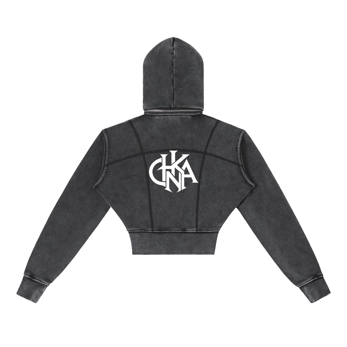 Vintage Washed Cropped Fleece Hoodie