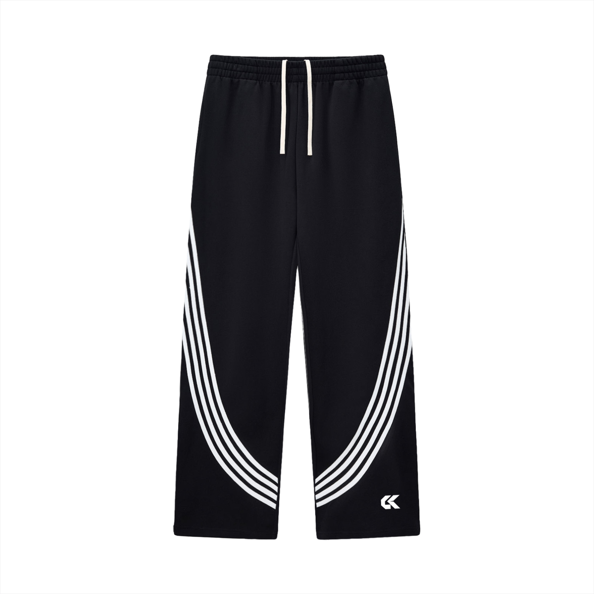 Curved Stripe Straight Sweatpants