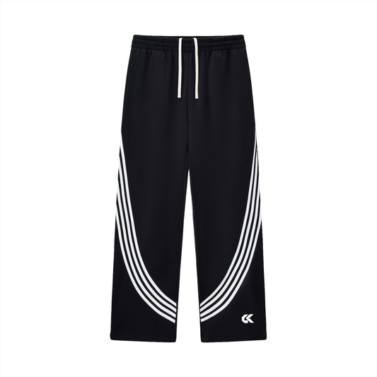 Curved Stripe Straight Sweatpants