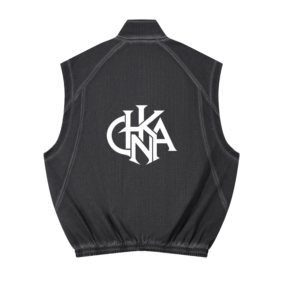 Unisex Vintage Wash Mesh Full-Zip Vest